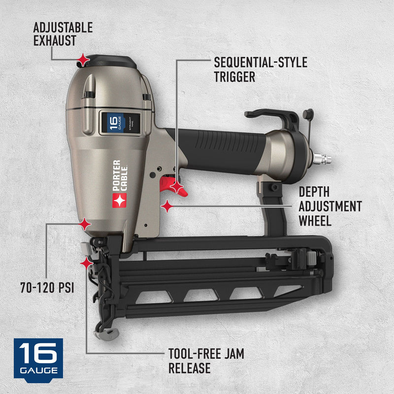 PORTER-CABLE Finish Nailer, 16  Guage, 1-Inch To 2-1/2-Inch - Reconditioned