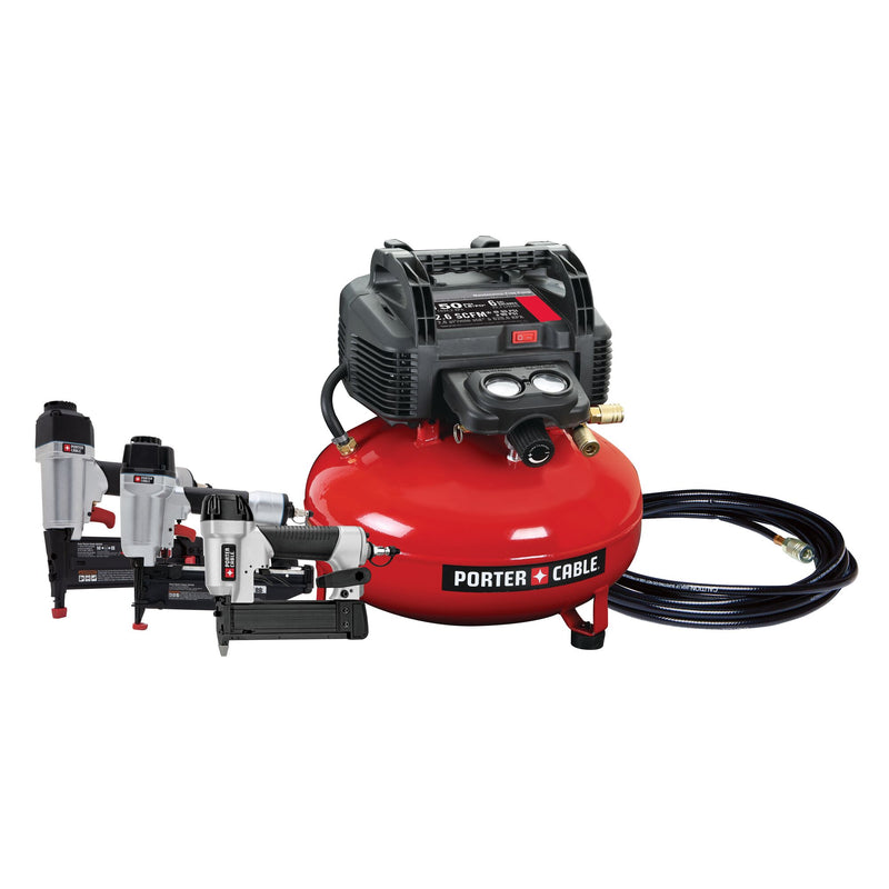 PORTER-CABLE 3-Nailer and Compressor Combo Kit - Reconditioned