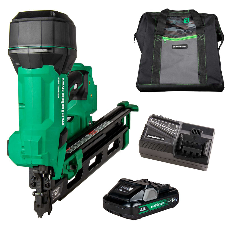 18V MultiVolt Cordless 21° 3-1/2" Plastic Strip Framing Nailer (1x4.0Ah) Metabo HPT NR1890DRA