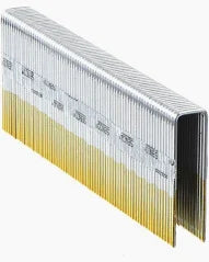 N-13 Series Staples (Senco type). 1 inch Leg x 7/16 inch Crown, 16 Gauge, Electro-Galvanized, Chisel Point. 10,000/Box.